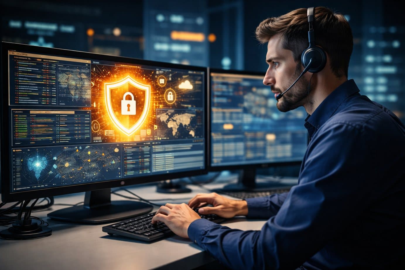 Technicien Alliance supervisant la sécurité d’un système d’information